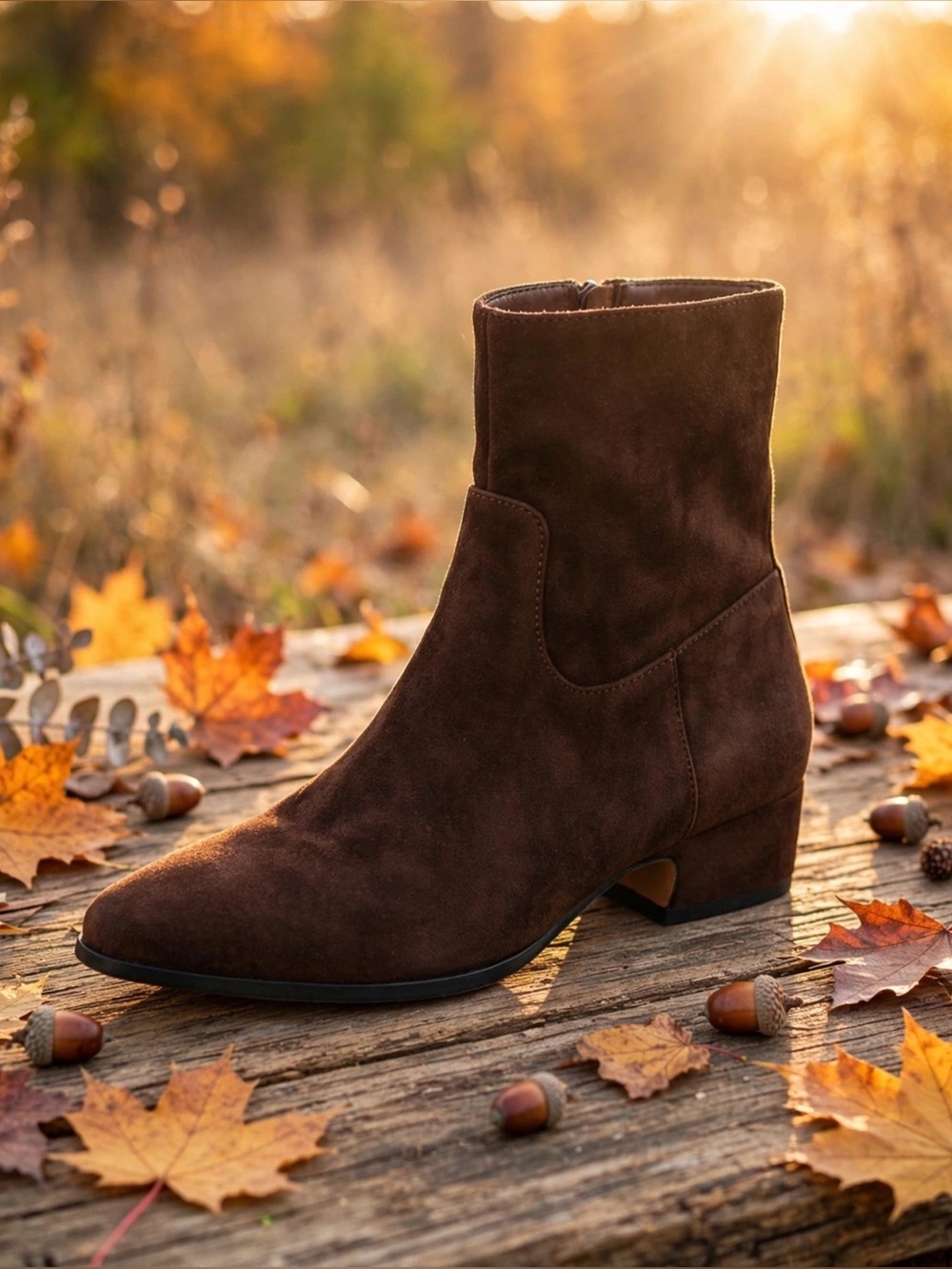 Steve Madden Dusty Chocolate Brown Suede Ankle Boots Size 6.5 Pointed Toe